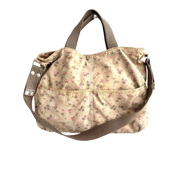 Floral Canvas Shoulder Tote Bag - Picture 3 of 14